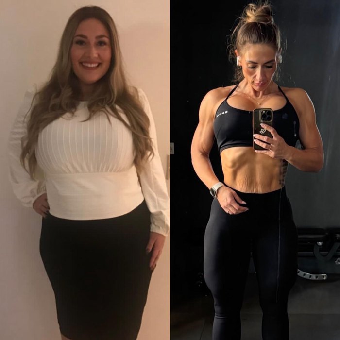 Trine før og efter sit forløb hos Soon2Fit